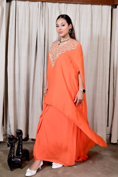 Alternative view of Orange Two-Piece Kaftan Dress