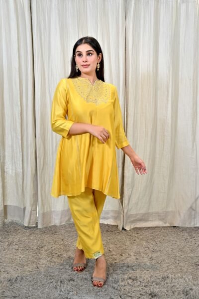 Alternative view of Sunshine Yellow Embroidered Co-ord Set