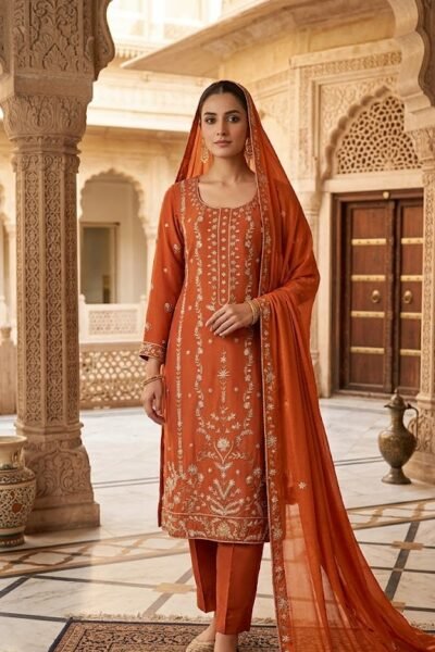 Pure Silk-Satin Kurta Set
