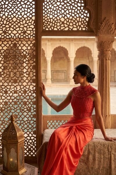 Alternative view of Scarlet Élan Corset Draped Gown