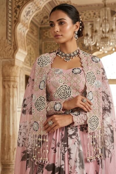 Alternative view of Blush Noir Rose Cape Set