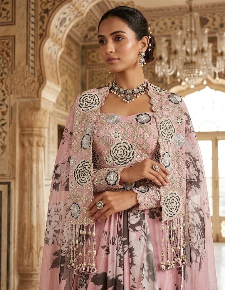 Blush Noir Rose Cape Set - Image 2