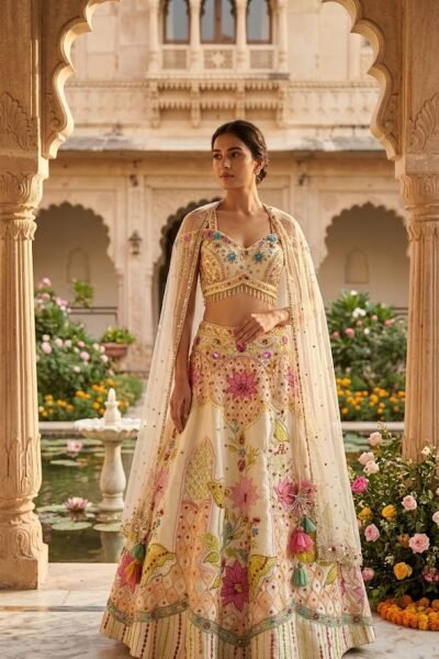 Celeste Crystal Fringe Lehenga Set