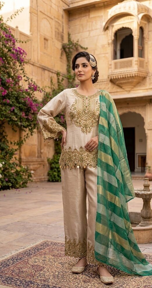 Emerald Royale Tunic Set