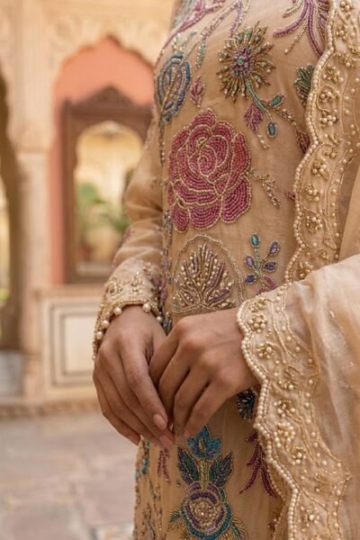 Alternative view of Ivory Noor Pearl Sharara Set