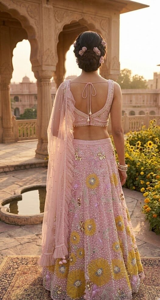 Sunflora Zardosi Couture Lehenga Set - Image 4