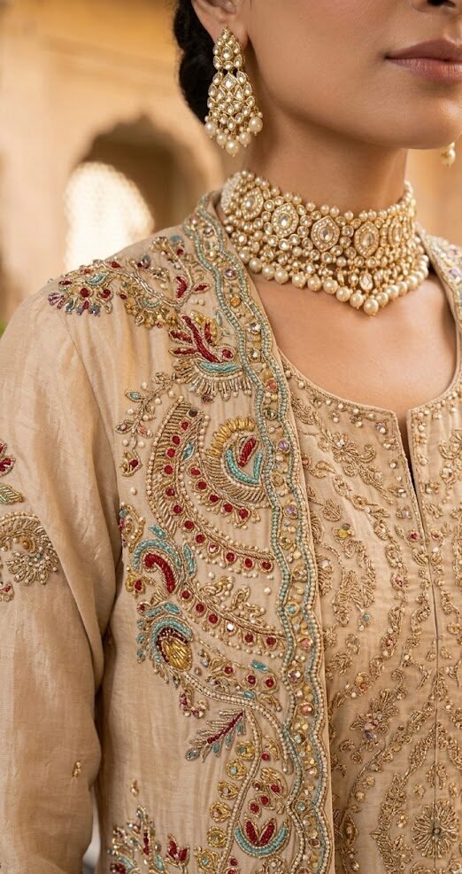 Champagne Rangrez Festive Ensemble - Image 4