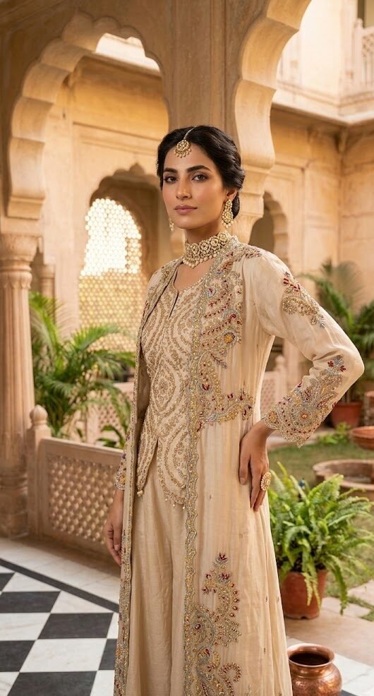 Champagne Rangrez Festive Ensemble - Image 3