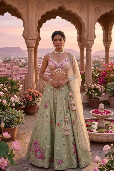 Noor A-Line Zardosi Lehenga Set