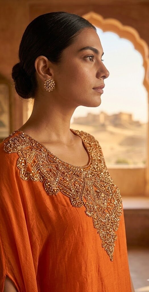 Sunset Noor Kaftan Dhoti Set - Image 4