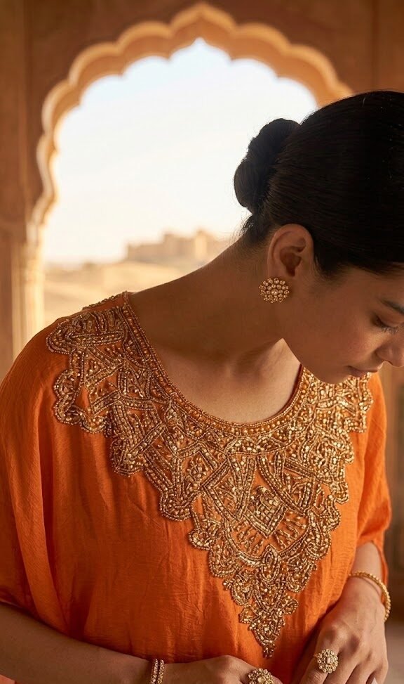 Sunset Noor Kaftan Dhoti Set - Image 2