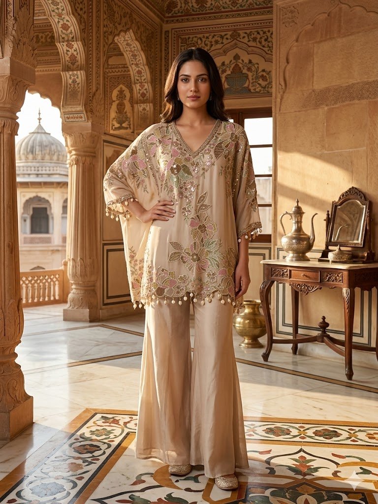 Élivra Ivory Kaftan Co-Ord Set