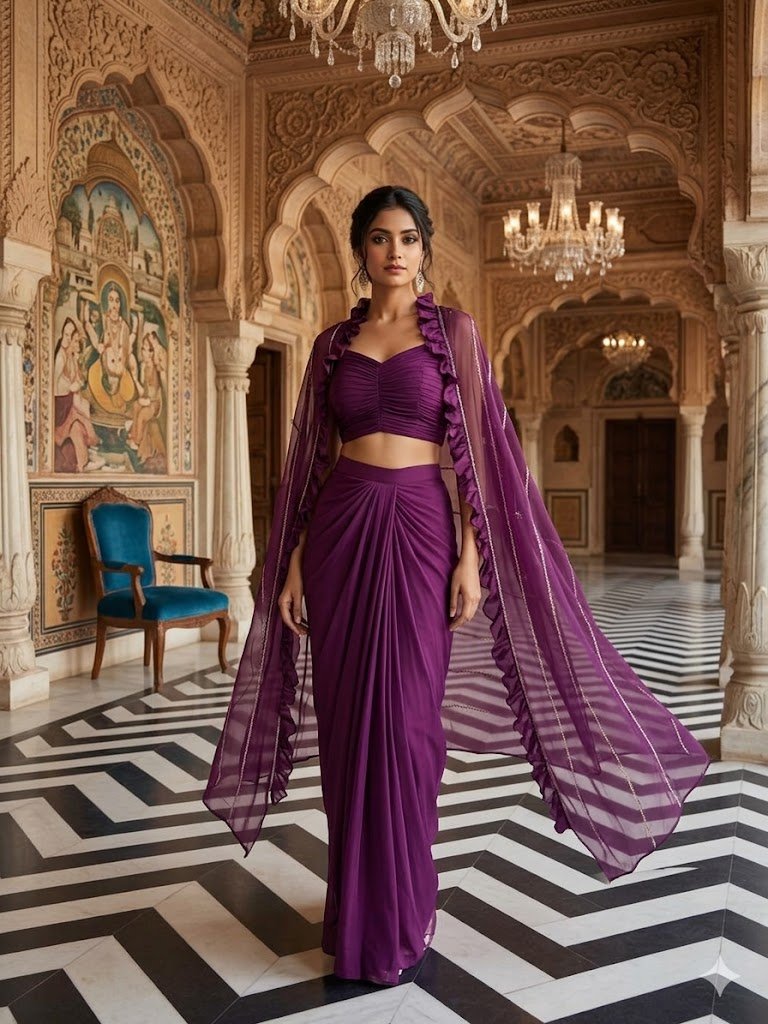 Élan Ruffle Veil Cape